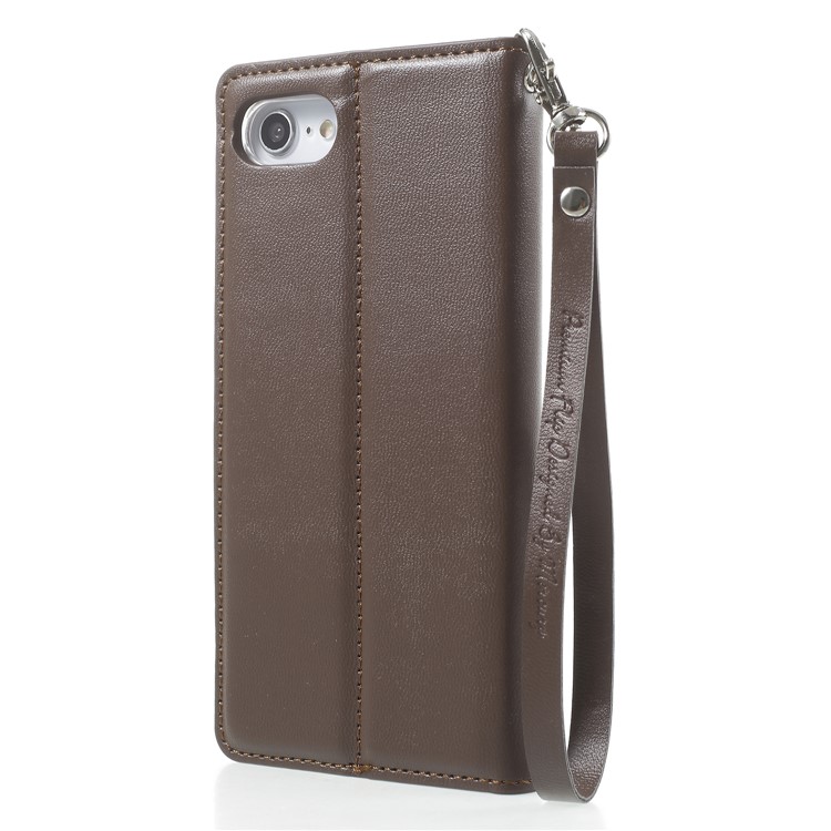 MERCURY GOOSPERY Blue Moon PU Leather Protection Mobile Case with Card Holder for iPhone 8 / 7 - Coffee-2
