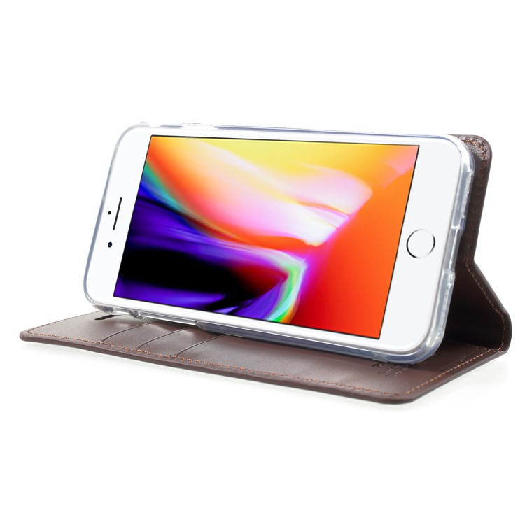 MERCURY GOOSPERY Blue Moon PU Leather Protection Mobile Case with Card Holder for iPhone 8 / 7 - Coffee-4