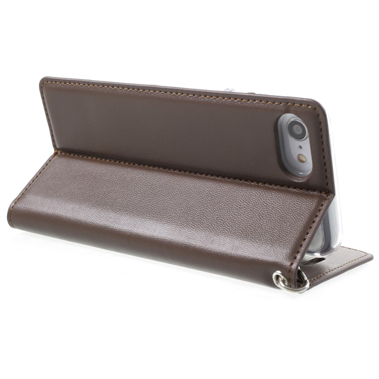 MERCURY GOOSPERY Blue Moon PU Leather Protection Mobile Case with Card Holder for iPhone 8 / 7 - Coffee-5