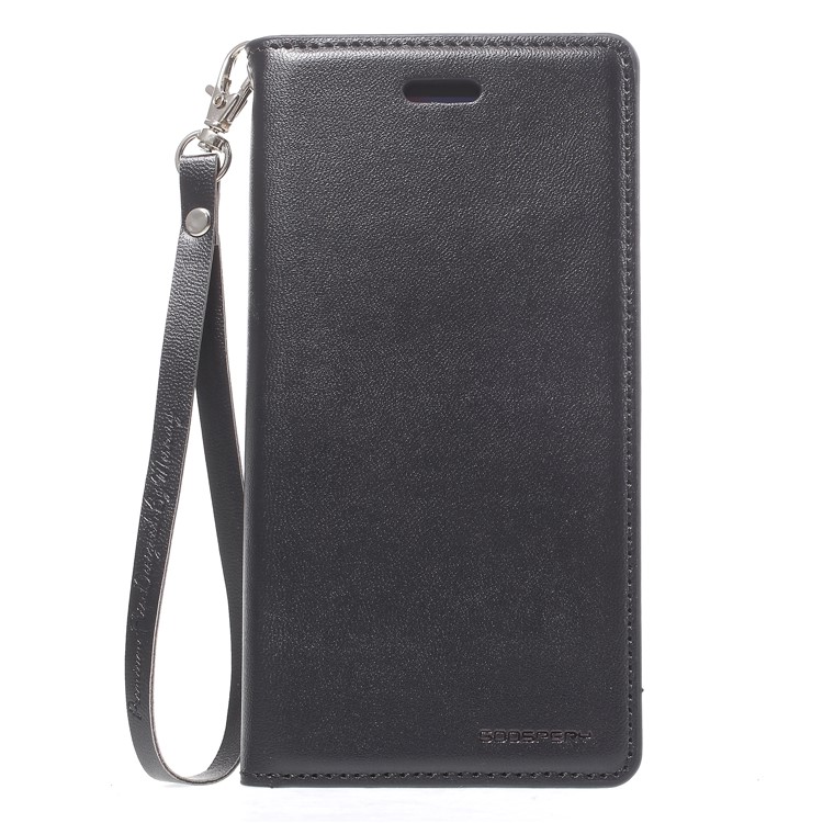 MERCURY GOOSPERY Blue Moon Wallet Leather Case with Hand Strap for iPhone X - Black-3