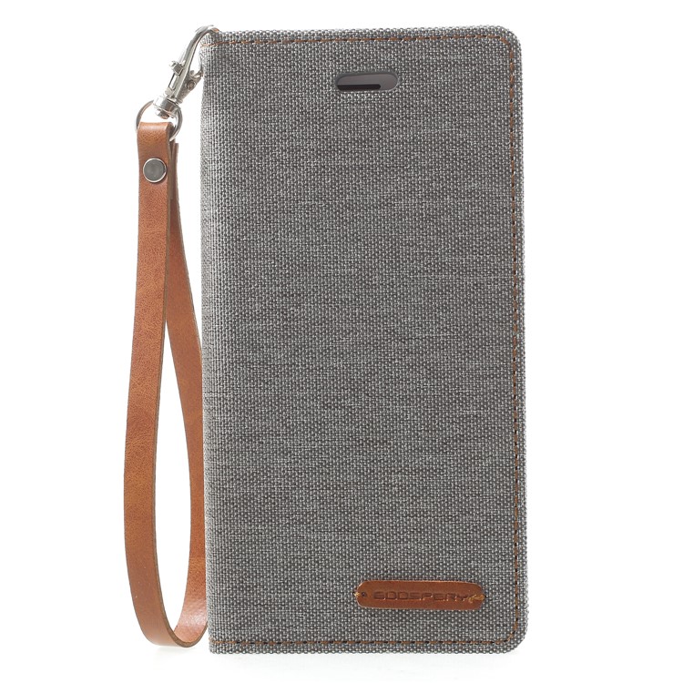 

MERCURY GOOSPERY Canvas PU Leather Wallet Stand Phone Shell for iPhone 8 / 7 - Grey