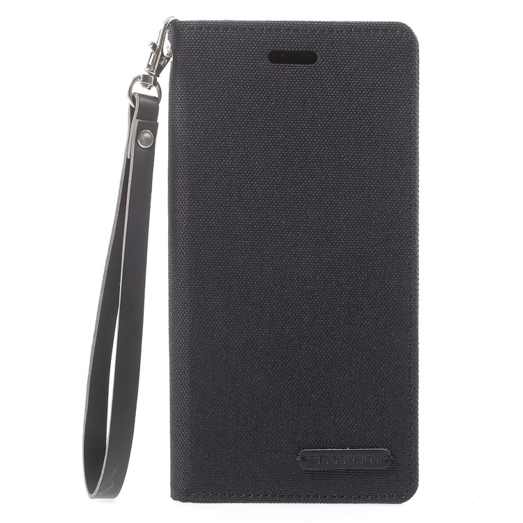 

MERCURY GOOSPERY Canvas PU Leather Stand Wallet Cover for iPhone XS / X 5.8 inch - Black, iPhone Xs