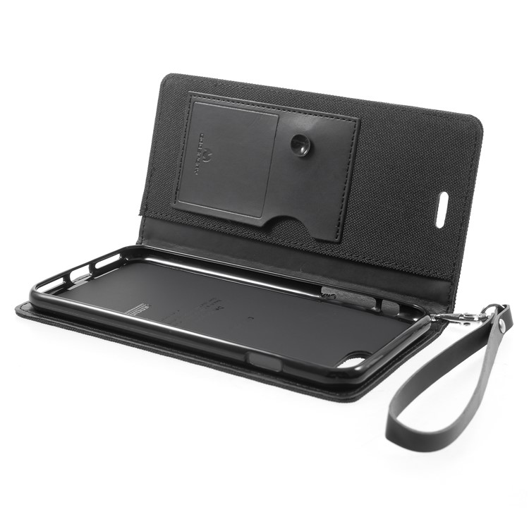 MERCURY GOOSPERY Canvas PU Leather Mobile Phone Case with Stand for iPhone 8 Plus / 7 Plus - Black-7