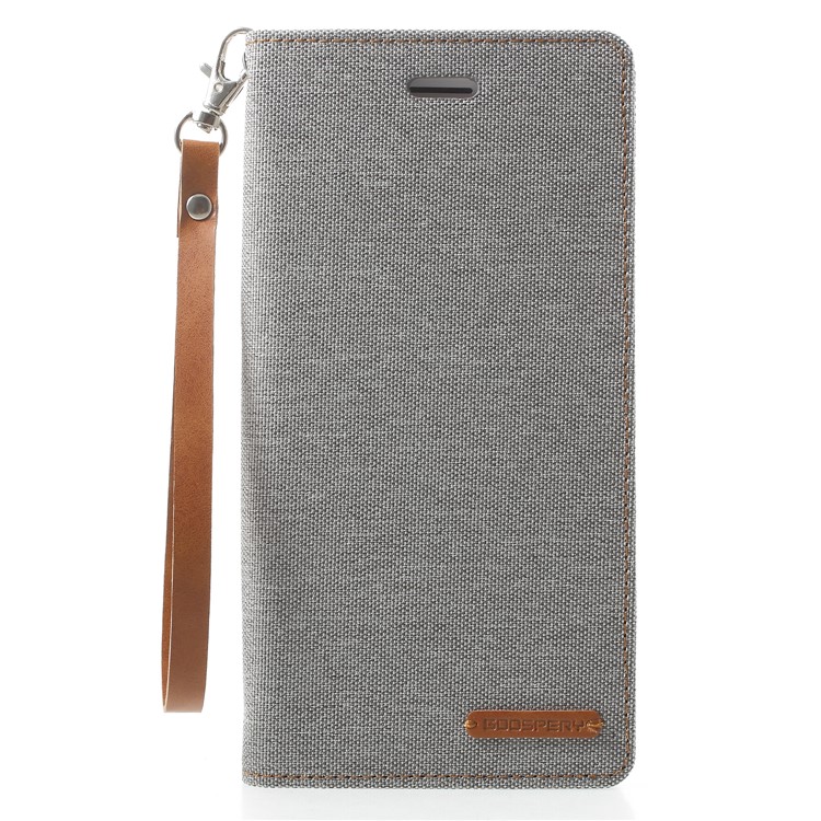 

MERCURY GOOSPERY Canvas PU Leather Mobile Phone Cover with Stand for iPhone 8 Plus / 7 Plus - Grey