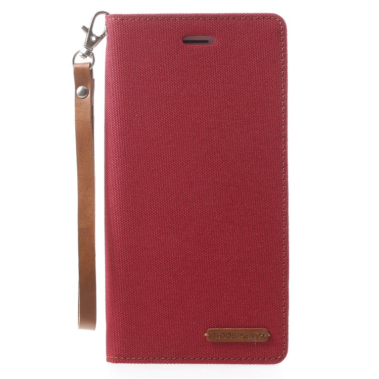 

MERCURY GOOSPERY Canvas PU Leather Mobile Phone Shell with Stand for iPhone 8 Plus / 7 Plus - Red