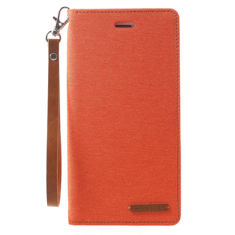 

MERCURY GOOSPERY Canvas PU Leather Wallet Phone Cover for iPhone 8 Plus / 7 Plus - Orange