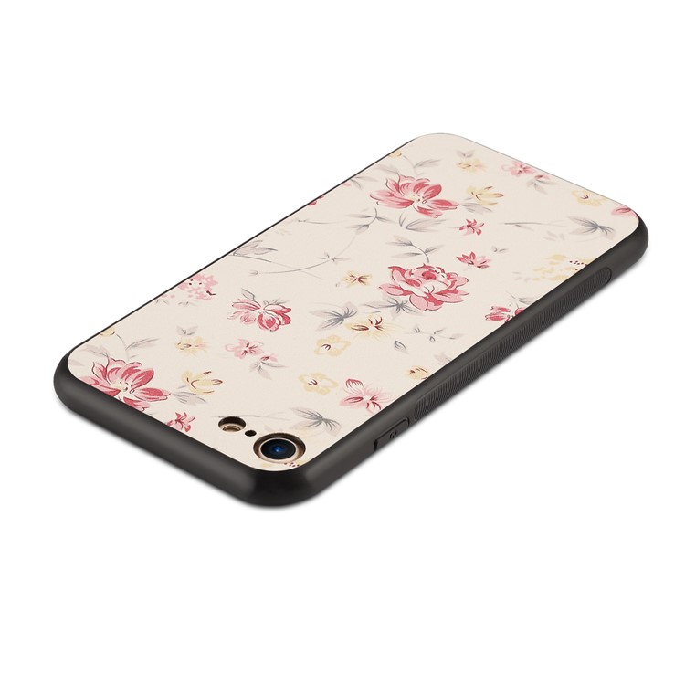 Pattern Printing PU Leather Coated PC + TPU Hybrid Case for iPhone 8 / 7 4.7 inch - Blooming Flower-2