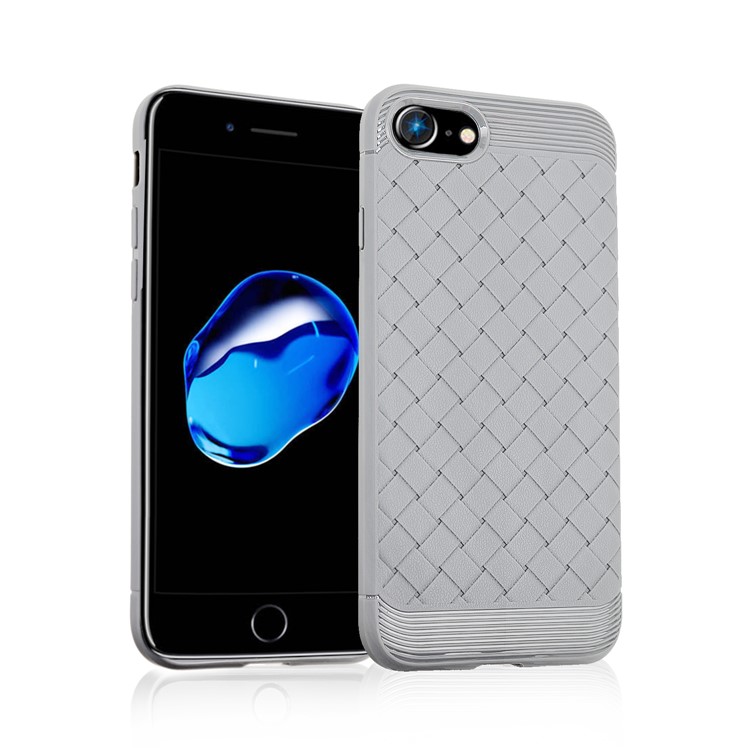 

Woven Grain Soft TPU Protection Back Case for iPhone 8/7 4.7 inch - Grey