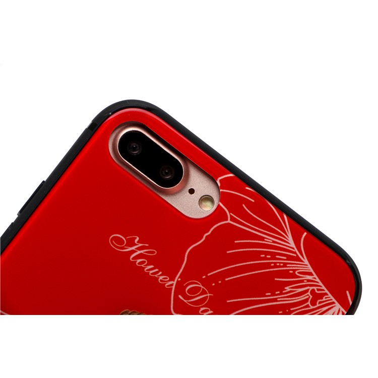 Beauty Series 9H Tempered Glass Back + Soft TPU Edges Mobile Casing for iPhone 8 Plus / 7 Plus - Baby Blue-3