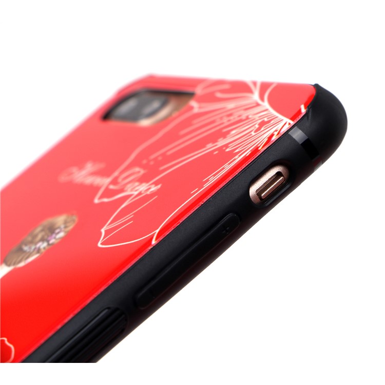 Beauty Series 9H Tempered Glass Back + Soft TPU Edges Mobile Casing for iPhone 8 Plus / 7 Plus - Baby Blue-5