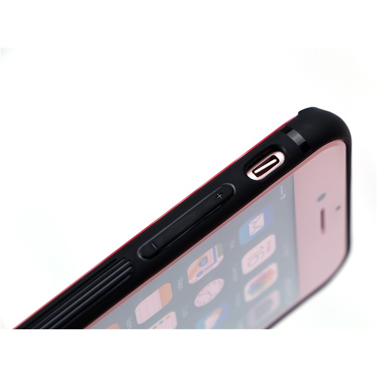 Beauty Series 9H Tempered Glass Back + Soft TPU Edges Phone Case for iPhone 8/7 - Red Dress-5