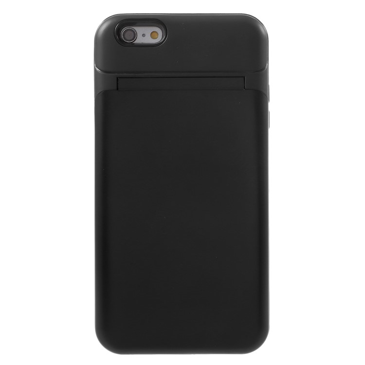 Card Slots Hard PC Back Case with Mirror and Kickstand for iPhone 6s Plus / 6 Plus - Black-3