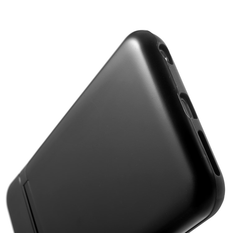 Card Slots Hard PC Back Case with Mirror and Kickstand for iPhone 6s Plus / 6 Plus - Black-8