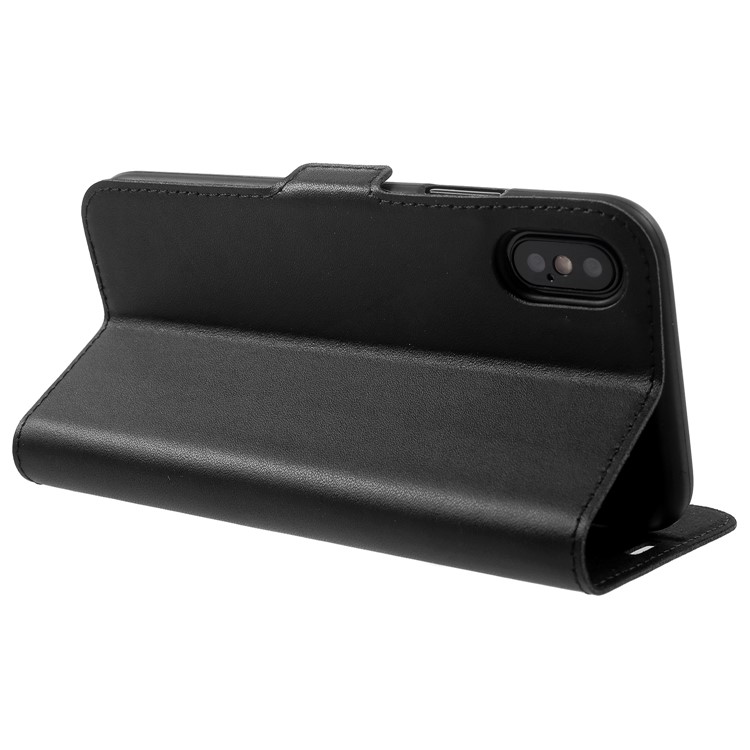 DOORMOON Genuine Leather Card Holder Stand Case for iPhone X/10 5.8 inch - Black-5