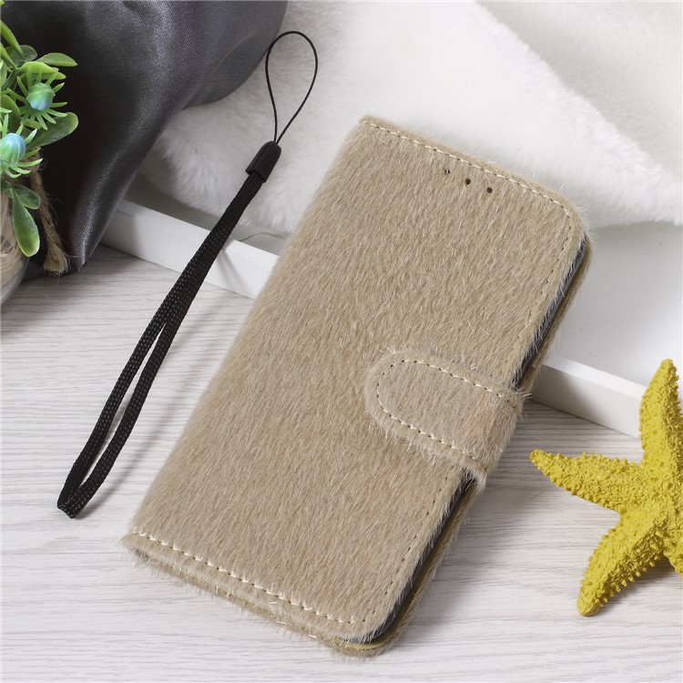 

Fur PU Leather Wallet Stand Mobile Phone Case Shell for iPhone 8 / 7 4.7 inch - Khaki, iPhone 8