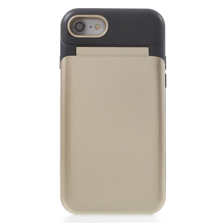 Card Holder Kickstand PC TPU Mobile Phone Cover with Mirror for iPhone 8 / 7 - Gold-1