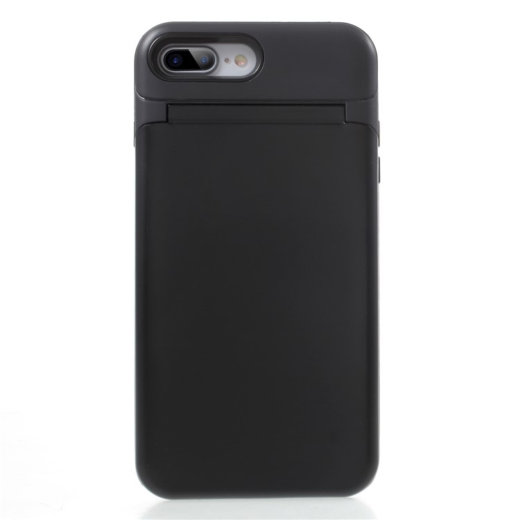 Card Slots Hard PC Back Casing with Mirror and Kickstand for iPhone 8 Plus / 7 Plus - Black-3