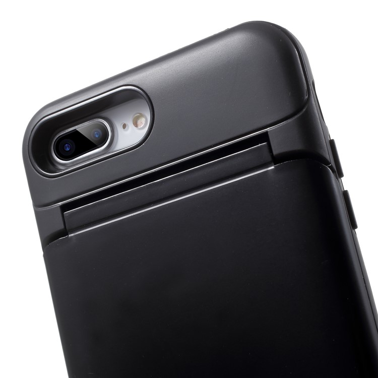 Card Slots Hard PC Back Casing with Mirror and Kickstand for iPhone 8 Plus / 7 Plus - Black-7