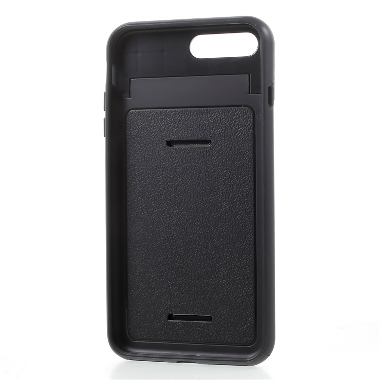 Card Slots Hard PC Back Casing with Mirror and Kickstand for iPhone 8 Plus / 7 Plus - Black-9