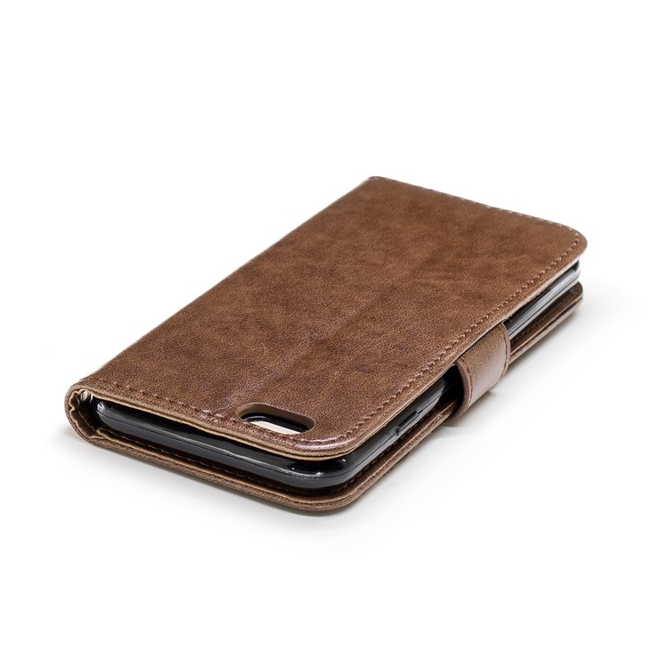 Imprint Flamingo Pattern Leather Wallet Stand Phone Shell Cover for iPhone 6s / 6 - Brown-6