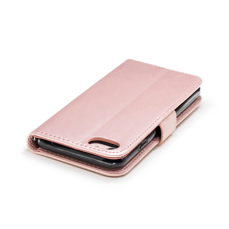 Imprinted Flamingo PU Leather Mobile Phone Shell with Card Slots for iPhone 8 / 7 - Rose Gold-6