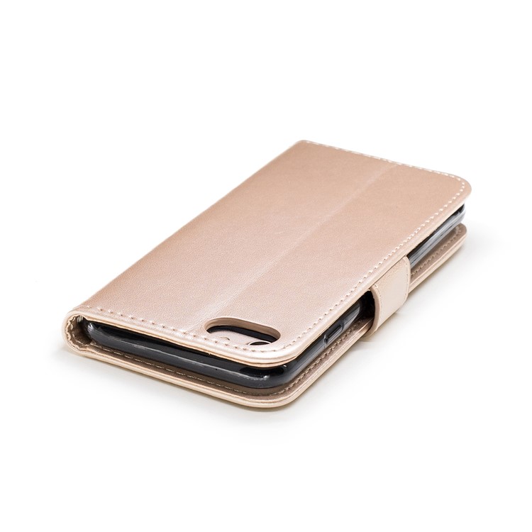 Imprinted Flamingo Wallet Leather Stand Mobile Phone Case for iPhone 8 / 7 - Gold-6