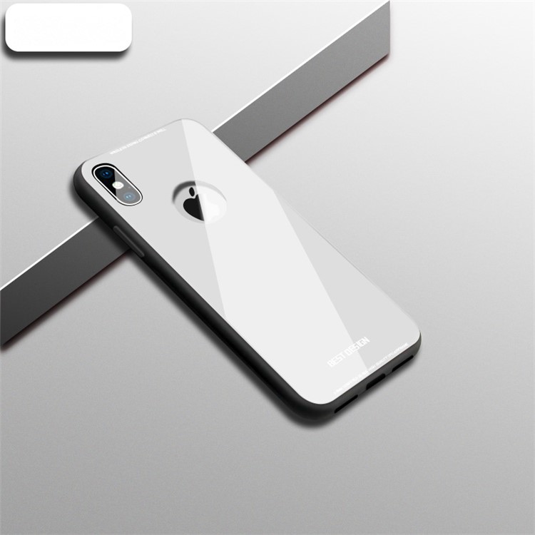 

Отвержденный Закаленное Стекло ПК Назад + TPU Гибридная Задняя Крышка Для Iphone X / 10 - Белый