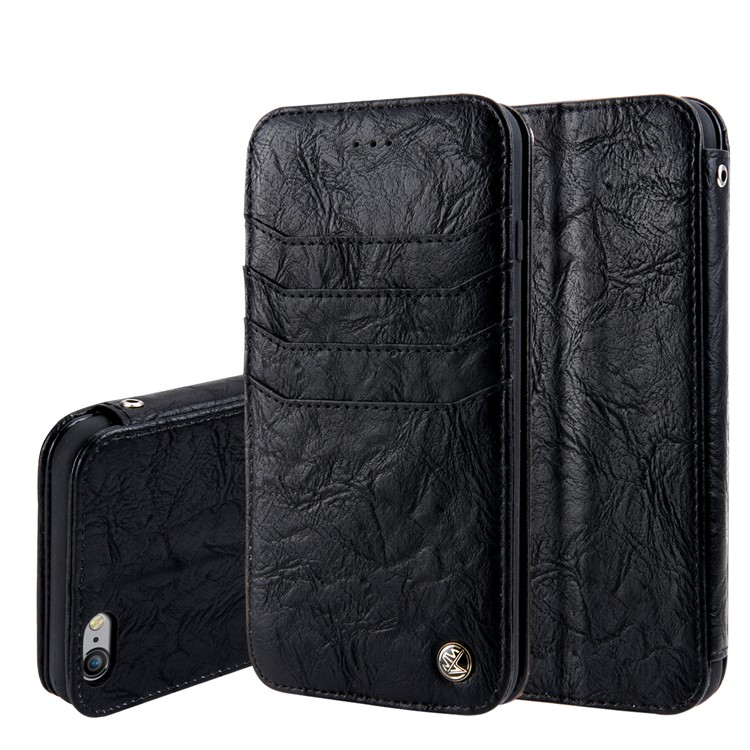 CMAI2 Retro Textured Leather Multi-slot Protective Case for iPhone 6s/6 4.7-inch - Black-1