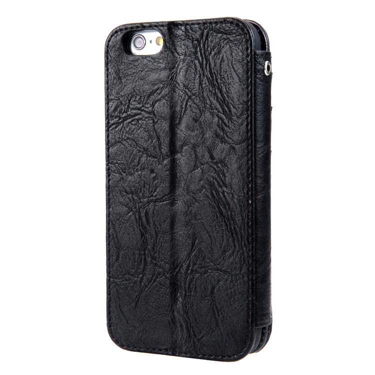 CMAI2 Retro Textured Leather Multi-slot Protective Case for iPhone 6s/6 4.7-inch - Black-4