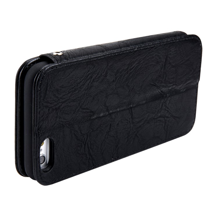 CMAI2 Retro Textured Leather Multi-slot Protective Case for iPhone 6s/6 4.7-inch - Black-8