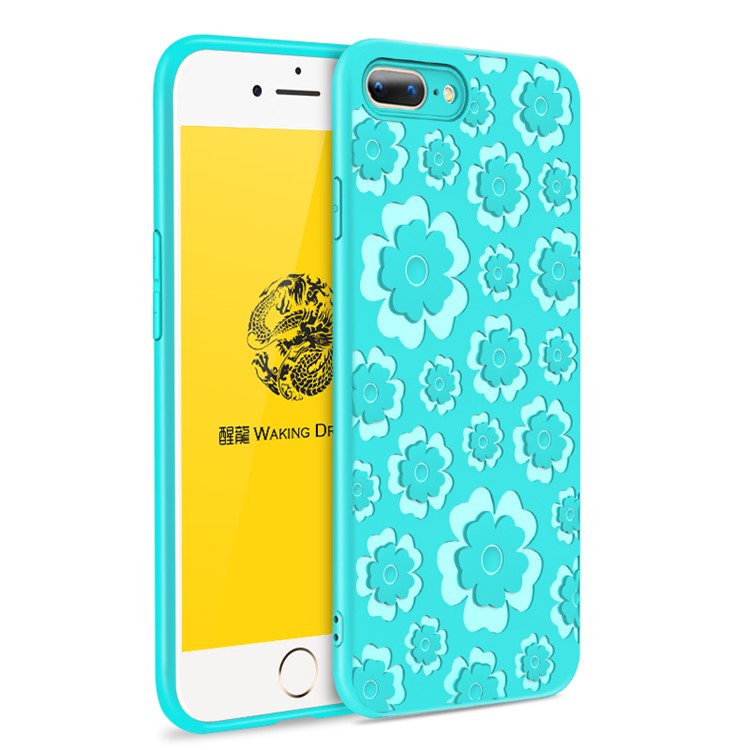 

WAKING DRAGON 3D Flower Series Soft TPU Phone Shell for iPhone 8 Plus / 7 Plus 5.5 inch - Green