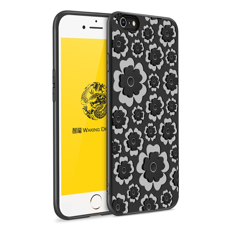 WAKING DRAGON 3D Flower Series Soft TPU Back Case for iPhone 6s Plus/6 Plus - Black-1