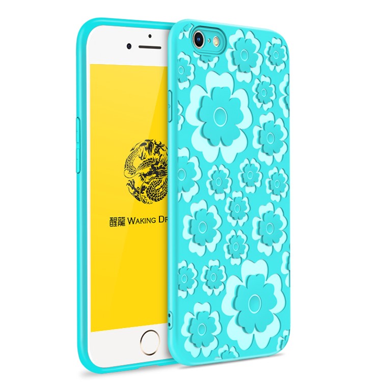 

WAKING DRAGON 3D Flower Series Soft TPU Phone Shell for iPhone 6s/6 - Green