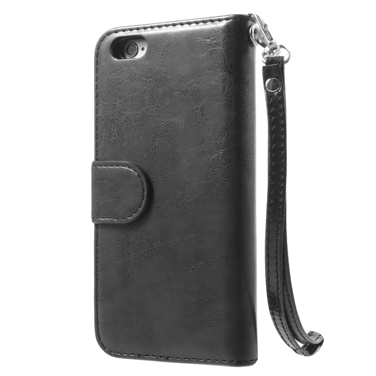 Crazy Horse Detachable 2 in 1 PU Leather Protective Case with Stand for iPhone 6 / 6s 4.7 inch - Black-3