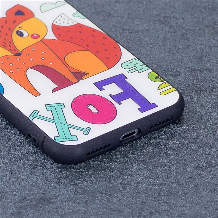 Fox Patterned Drop-proof Tempered Glass + TPU Hybrid Case for iPhone X/10 5.8 inch-2