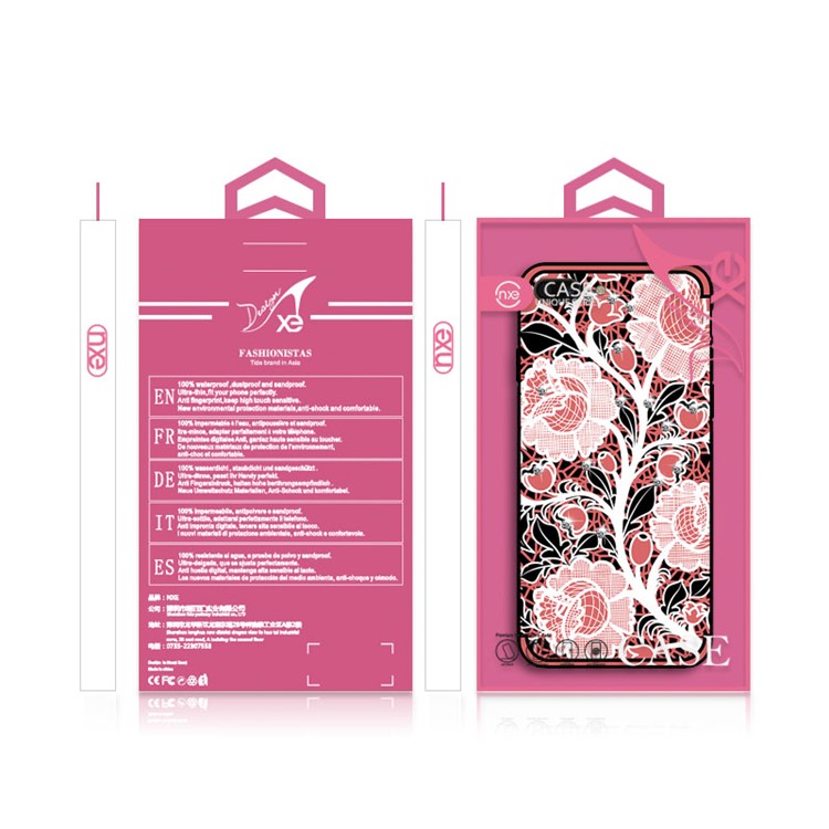 NXE for iPhone 8 Plus / 7 Plus Rose Pattern Rhinestone Decor Soft TPU Mobile Case - Pink-6