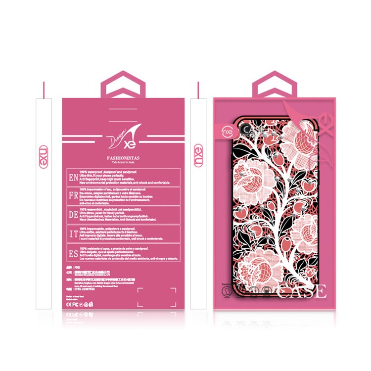 NXE Rose Pattern TPU Mobile Case with Rhinestone Decoration for iPhone 8 / 7 - Pink-6