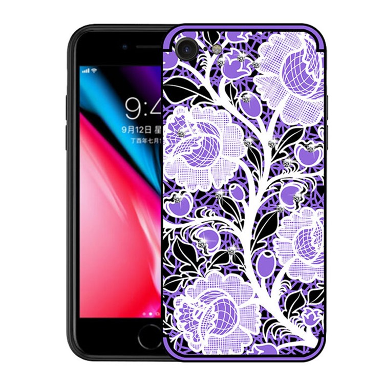 

NXE Розовый Шаблон Diamante TPU Защитная Крышка Для Iphone 8 / 7 - Пурпурный, iPhone 8 4.7 inch
