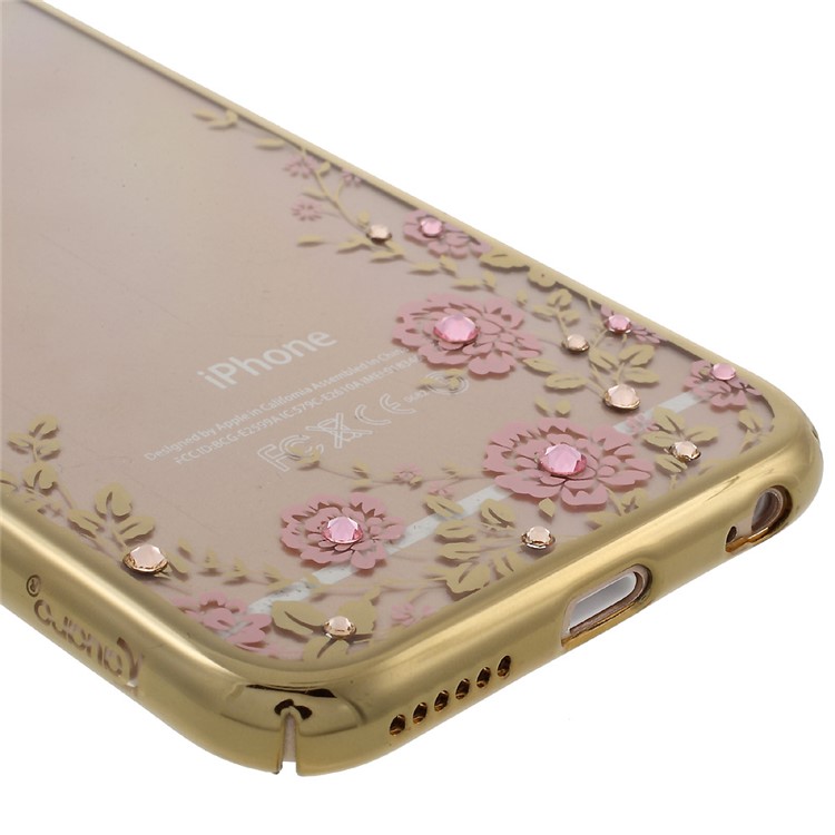 KAVARO Floret Swarovski Gold überzogener harter Fall für iPhone 6s Plus / 6 zuzügl. - Rosa-4