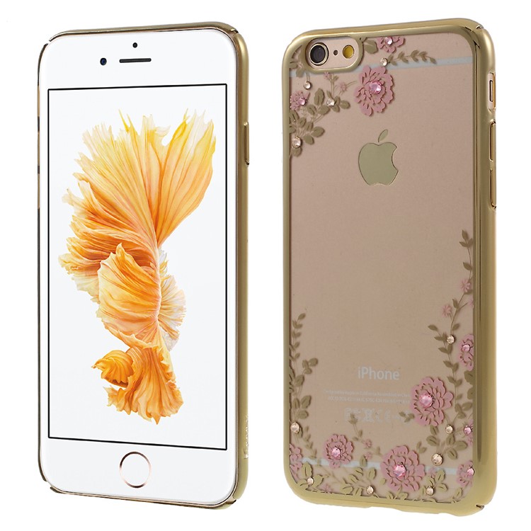 KAVARO Floret Swarovski Gold überzogener harter Fall für iPhone 6s Plus / 6 zuzügl. - Rosa-5