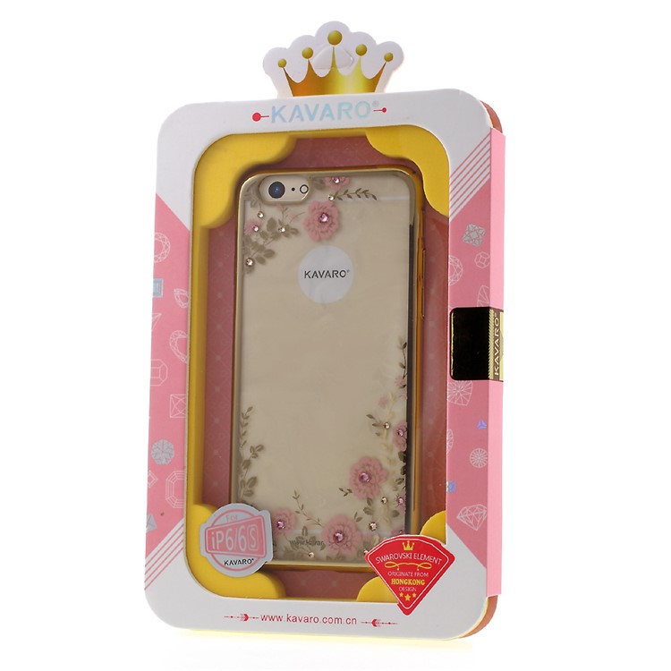 KAVARO Floret Swarovski Gold überzogener harter Fall für iPhone 6s Plus / 6 zuzügl. - Rosa-7