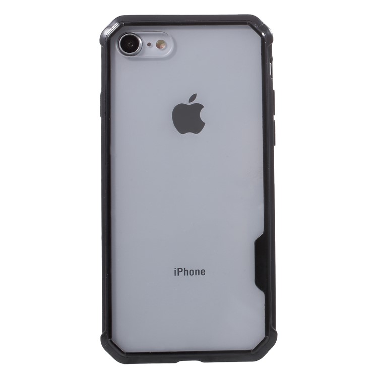 Drop-resistant PC + TPU Hybrid Phone Case for iPhone 8/7 - Black-2