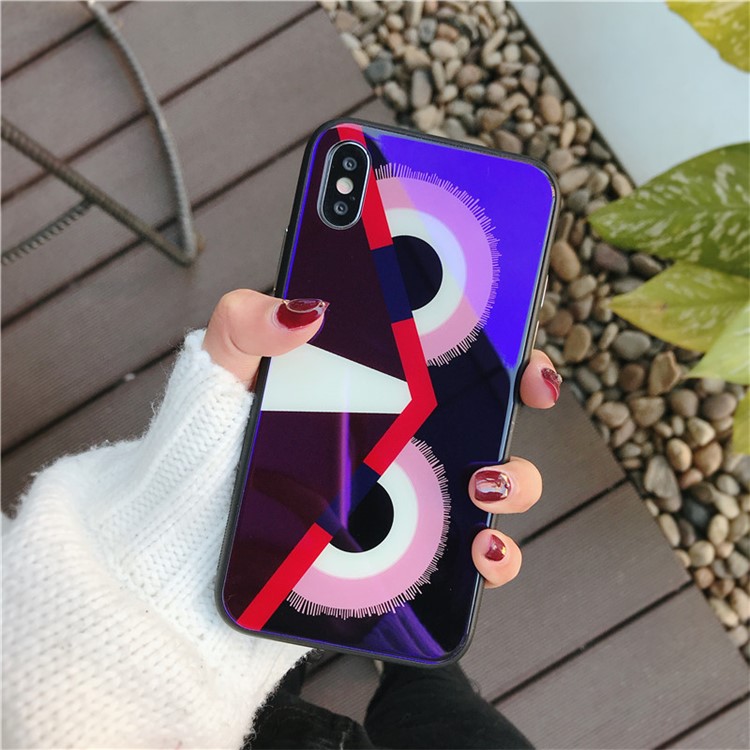 Owl Pattern 9H Tempered Glass Coated Blue-ray TPU Case for iPhone X - Style A-2