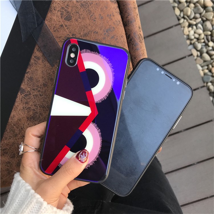 Owl Pattern 9H Tempered Glass Coated Blue-ray TPU Case for iPhone X - Style A-3