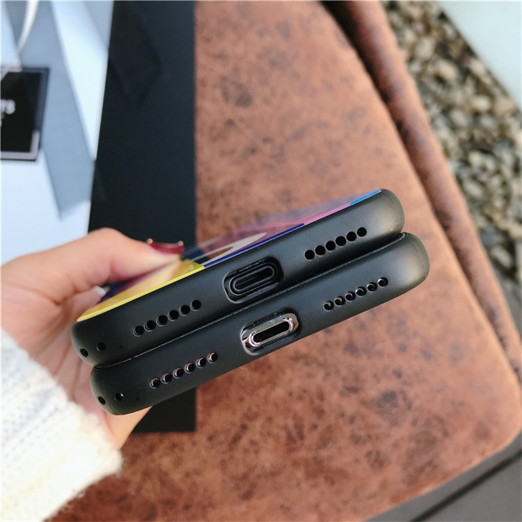 Owl Pattern 9H Tempered Glass Coated Blue-ray TPU Case for iPhone X - Style A-5