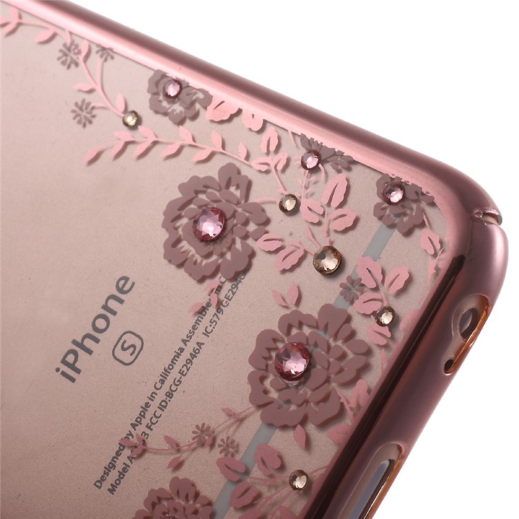 KAVARO Für IPhone 6s Plus / 6 Plus Floret Swarovski Rosé Vergoldetes Hartschalenetui - Rosa-5
