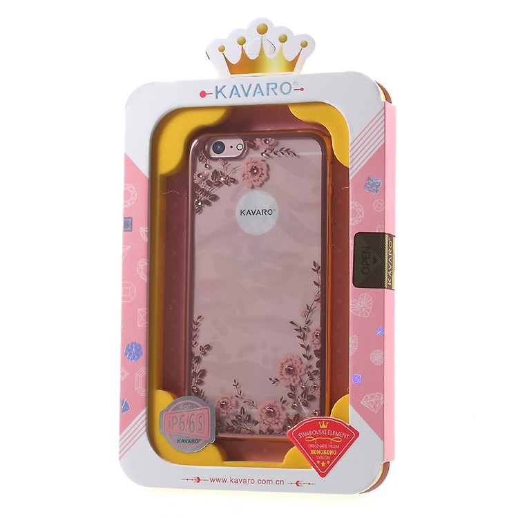 KAVARO Für IPhone 6s Plus / 6 Plus Floret Swarovski Rosé Vergoldetes Hartschalenetui - Rosa-8