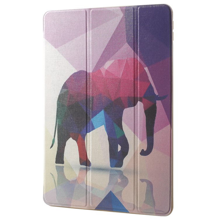 Pattern Printing Tri-fold Stand Leather Protector Shell for iPad Pro 10.5-inch (2017) - Elephant-2