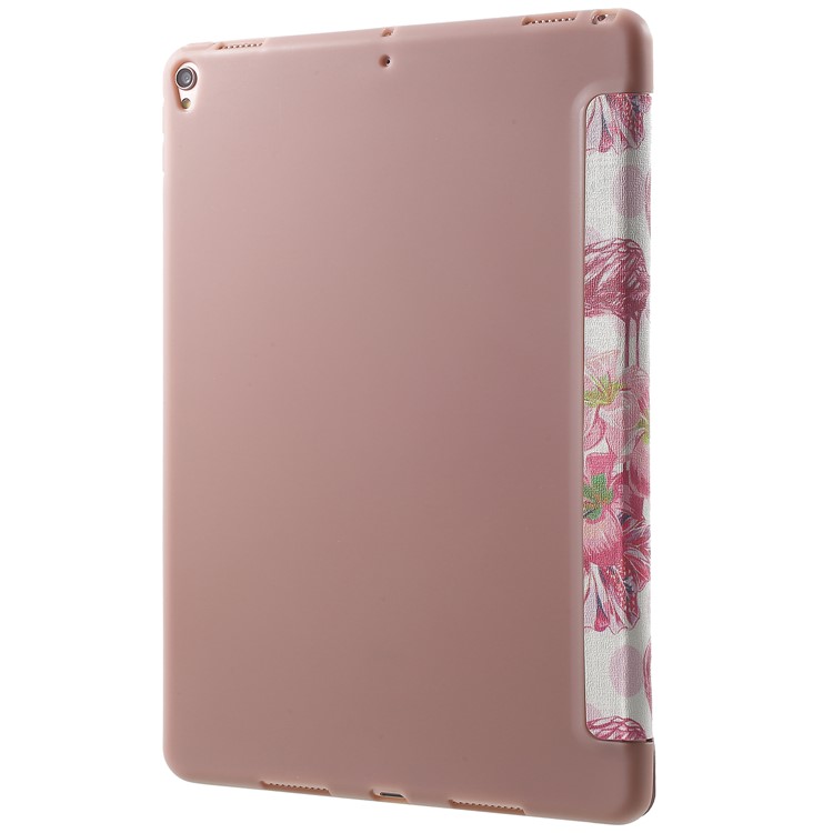 Pattern Printing Tri-fold Stand Leather Tablet Cover Case for iPad Pro 10.5-inch (2017) - Flamingo and Flower-3