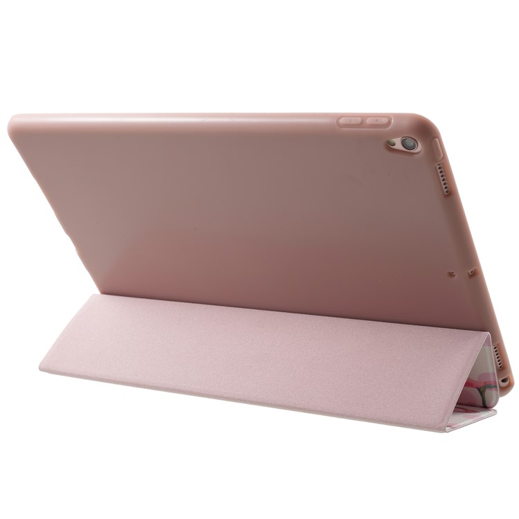 Pattern Printing Tri-fold Stand Leather Tablet Cover Case for iPad Pro 10.5-inch (2017) - Flamingo and Flower-5